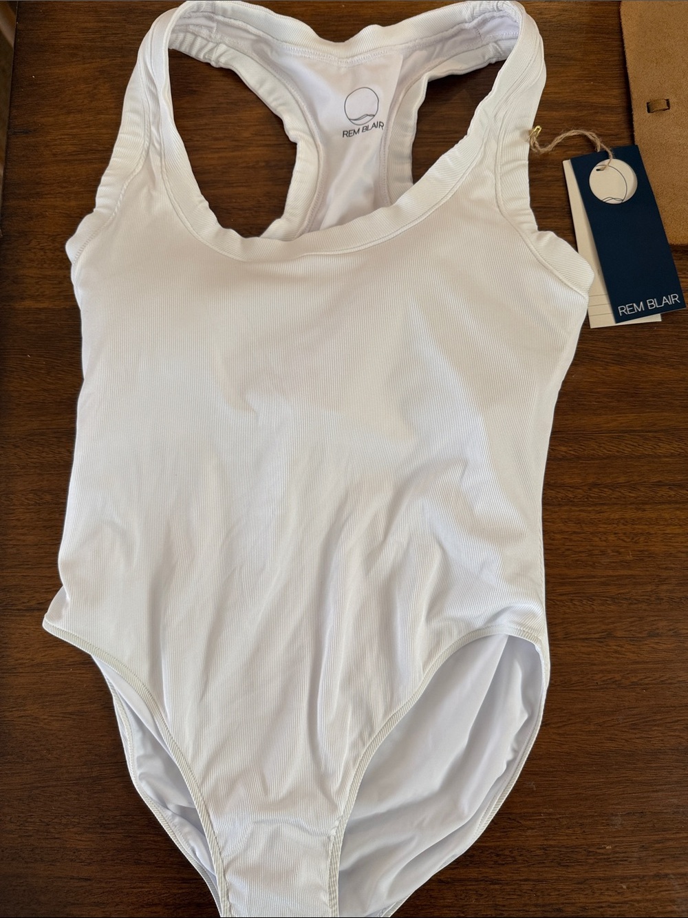 Rem Blair White Ribbed Racerback One-Piece - OEKO-TEX® Standard 100 certified